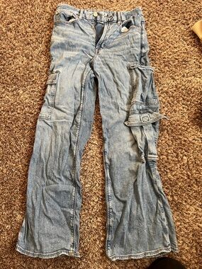 American Eagle Outfitters Light Blue Cargo Jeans